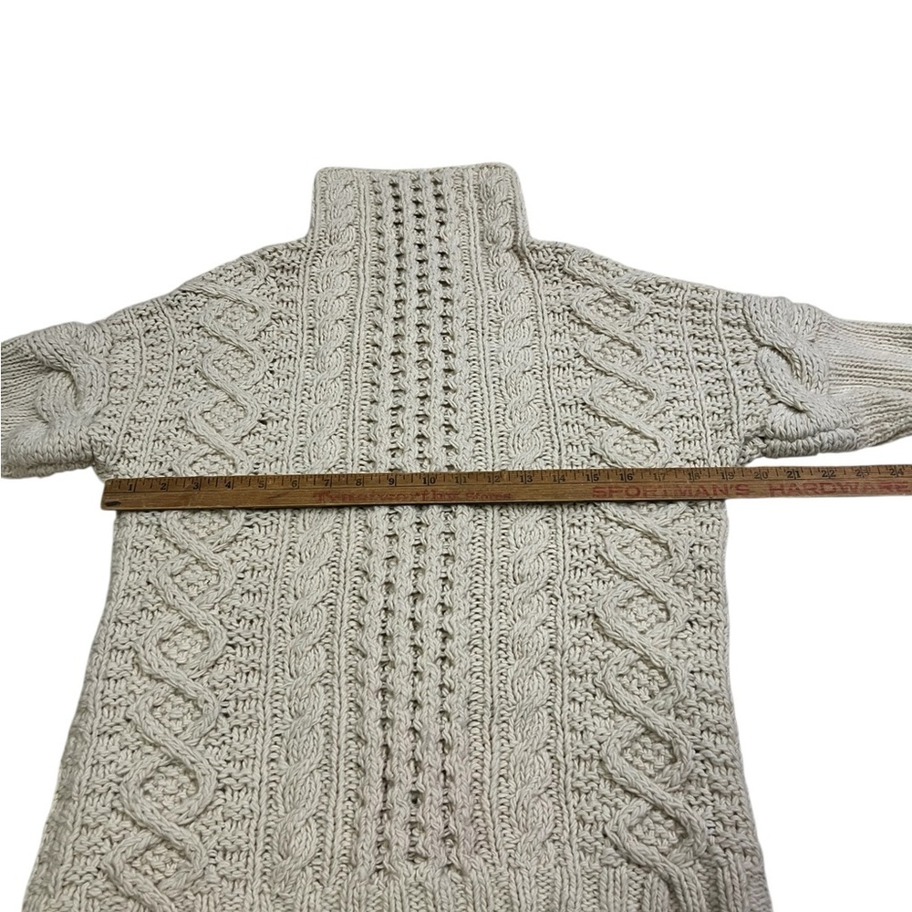 Eley Kishimoto Women Medium Wool Fishermen Sweater Cream Turtleneck - Picture 3 of 9